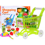Detský nákupný košík s potravinami zelený 